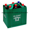 Green Eco-Friendly 6 garrafa saco reutilizável do portador do vinho com divisores